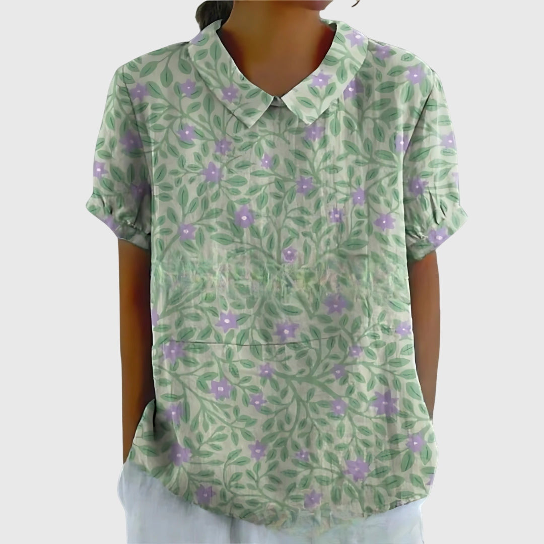 Green with Floral Print / 4XL